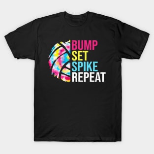 Bump Set Spike Repeat Volleyball Shirt For Girls Teens Women T-Shirt